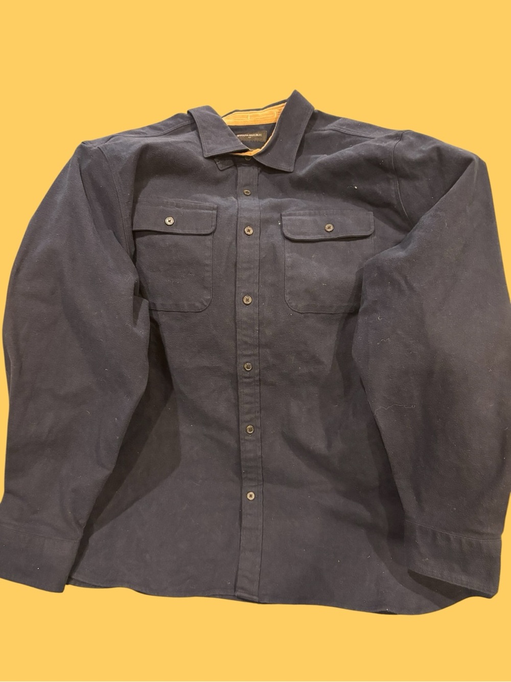 Banana Republic- Moleskin Shirt- Navy Elbow Patches